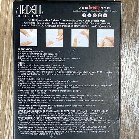 Ardell Nail Addict False Nails Nude Jeweled 24 ct - Picture 2 of 2